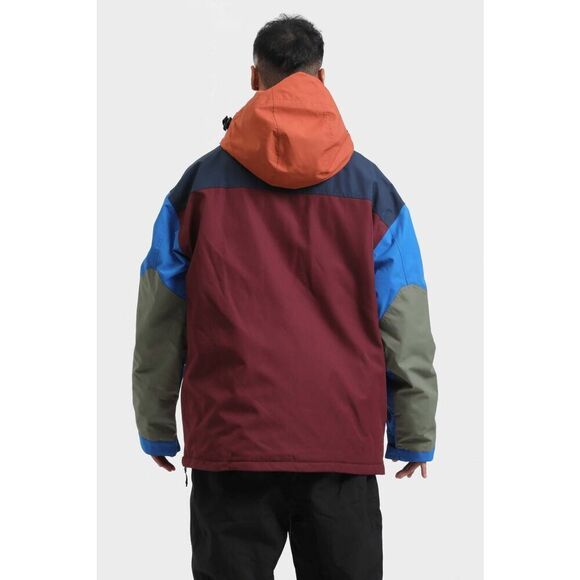 Gsou Snow Size Large Men's Orange & Blue Color-Block Insulated Snow Anoraks NWT - Picture 2 of 12